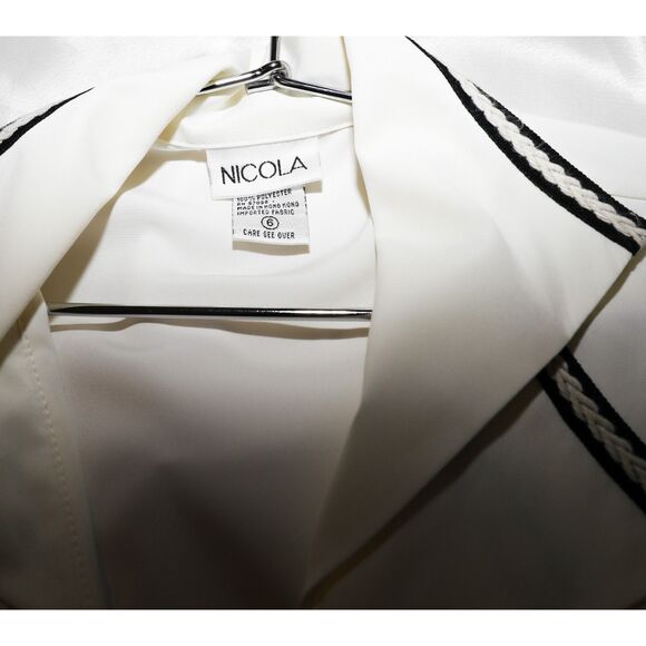 Vintage Collared Blouse Button Front Retro Secretary Mod Top Small - Picture 5 of 5